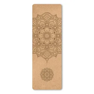 4mm Natural Cork TPE Printed Yoga Mat