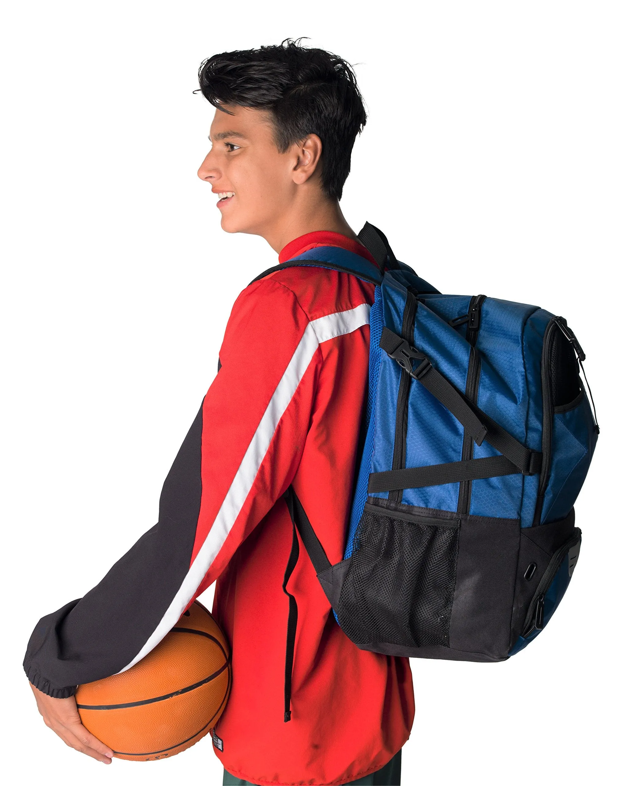 Athletico National Soccer Bag - Backpack for Soccer, Basketball & Football Includes Separate Cleat and Ball Holder (Blue)