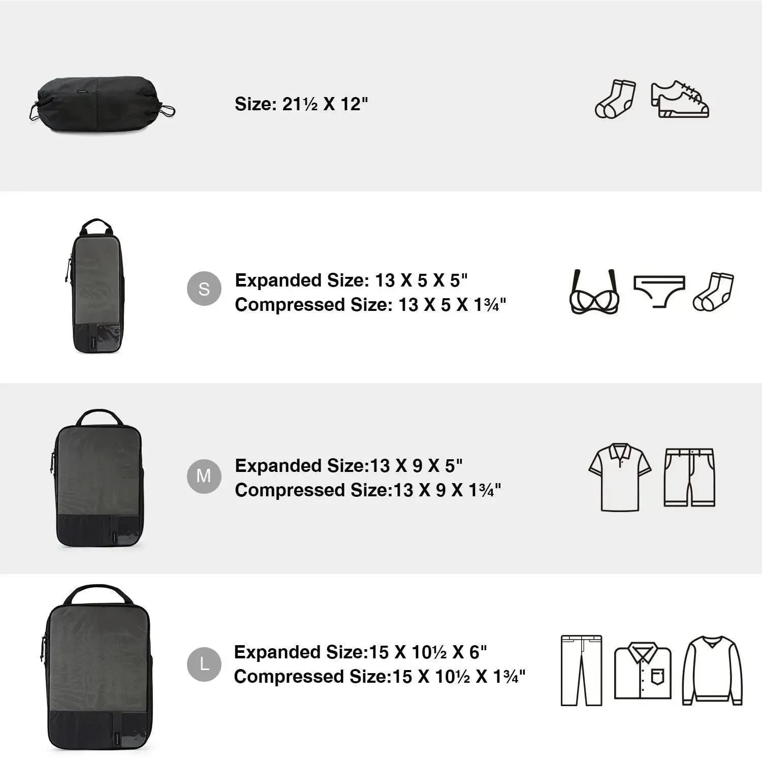 Bagsmart Compression Packing Cubes 6 PCS