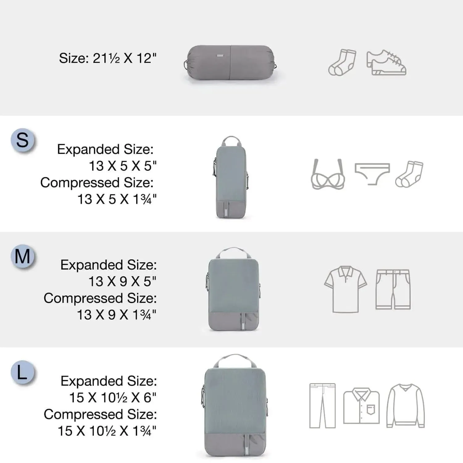 Bagsmart Compression Packing Cubes 6 PCS