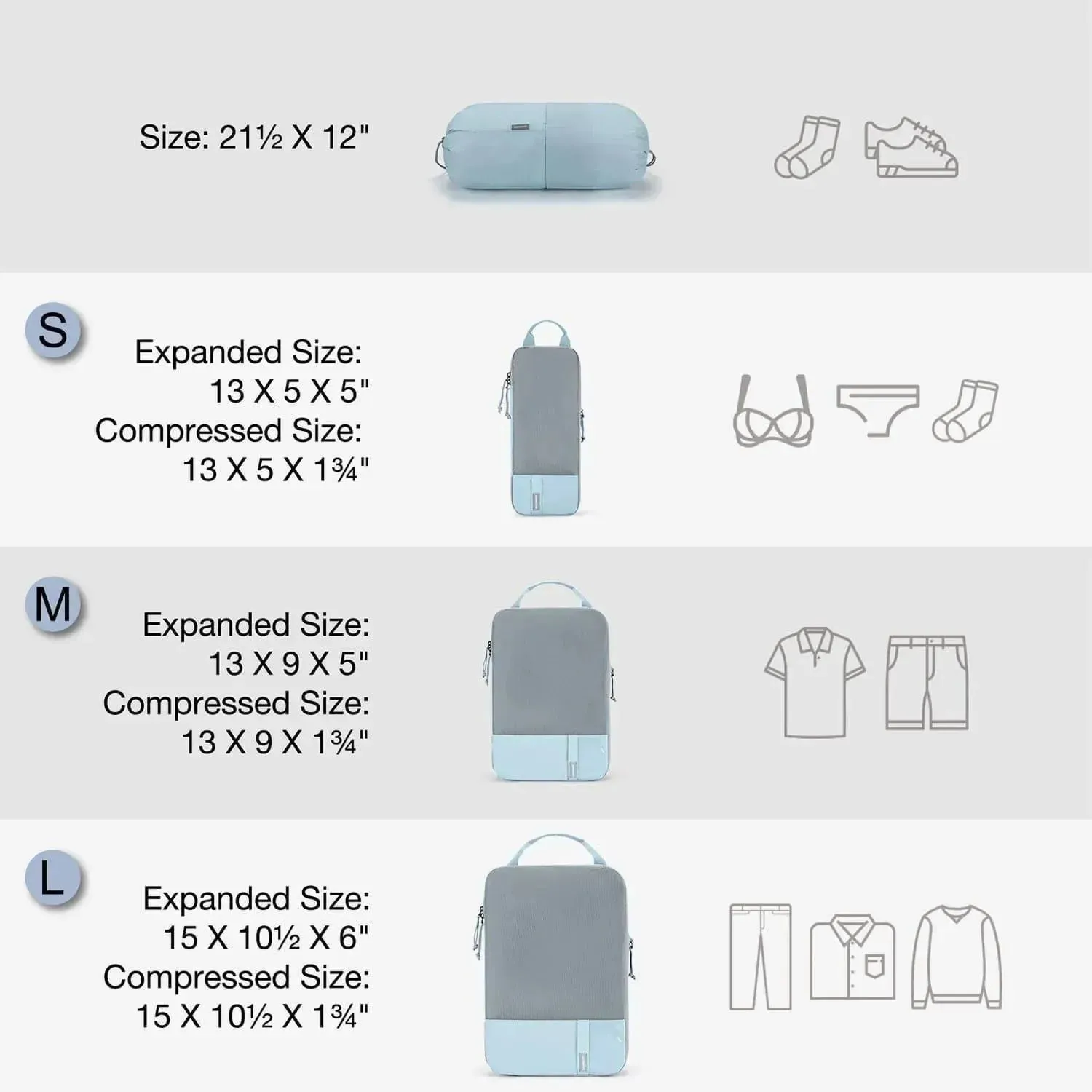 Bagsmart Compression Packing Cubes 6 PCS