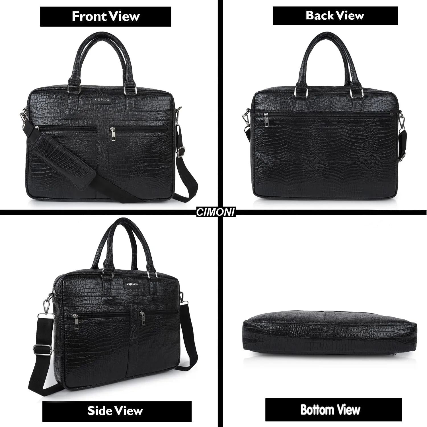 CIMONI Vegan Leather Bag Stylish Office Briefcase Daytrip School Laptop Bag For Men (Color - Tan)