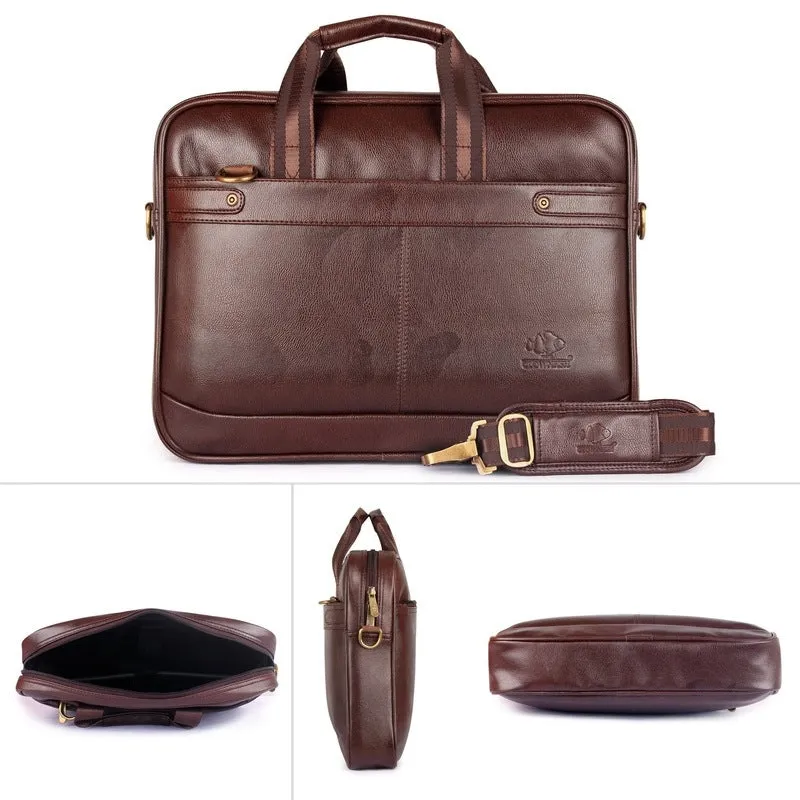 Classic Laptop Bag - Stylish and Functional | Compatible with 15.6 Inch Laptops | Chestnut Brown
