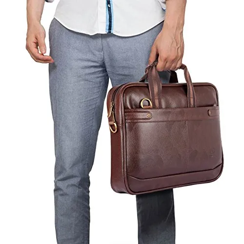 Classic Laptop Bag - Stylish and Functional | Compatible with 15.6 Inch Laptops | Chestnut Brown