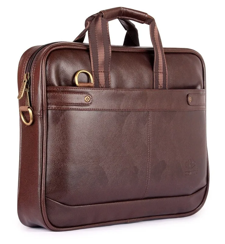 Classic Laptop Bag - Stylish and Functional | Compatible with 15.6 Inch Laptops | Chestnut Brown