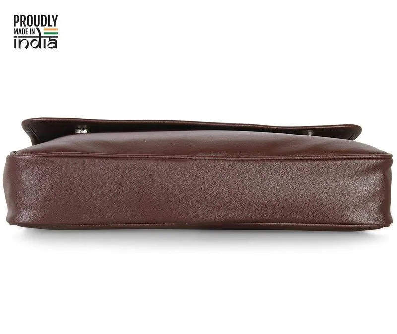 Clownfish Signature Series: 13-14 inch Leatherette Laptop Bag | One Compartment | Brown