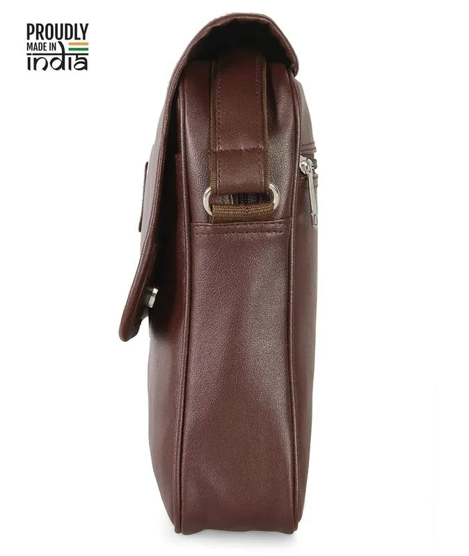 Clownfish Signature Series: 13-14 inch Leatherette Laptop Bag | One Compartment | Brown
