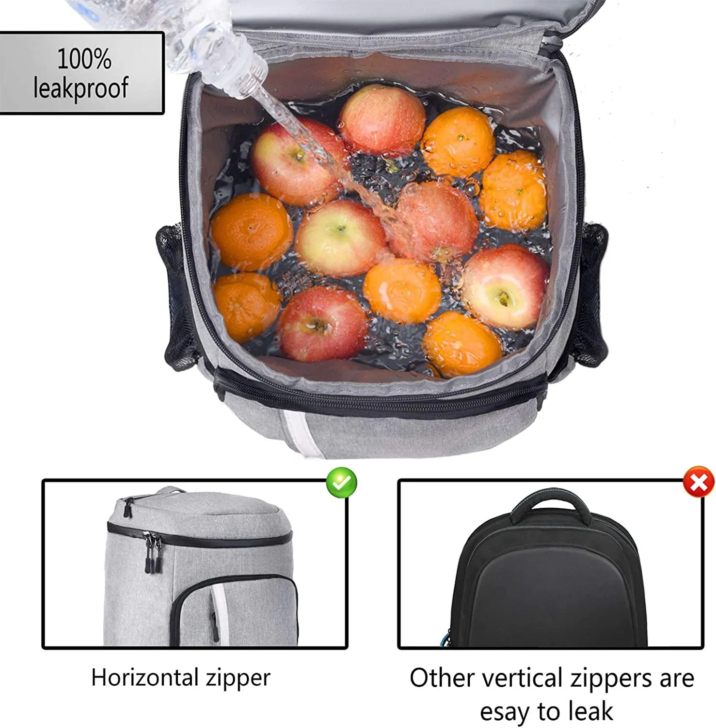 Copy WideBundle of Backpack Cooler Leakproof Insulated Waterproof Backpack Cooler Bag, Lightweight Soft Beach Cooler Backpack for Men Women to Work Lunch Picnics Camping Hiking, 30 Cans