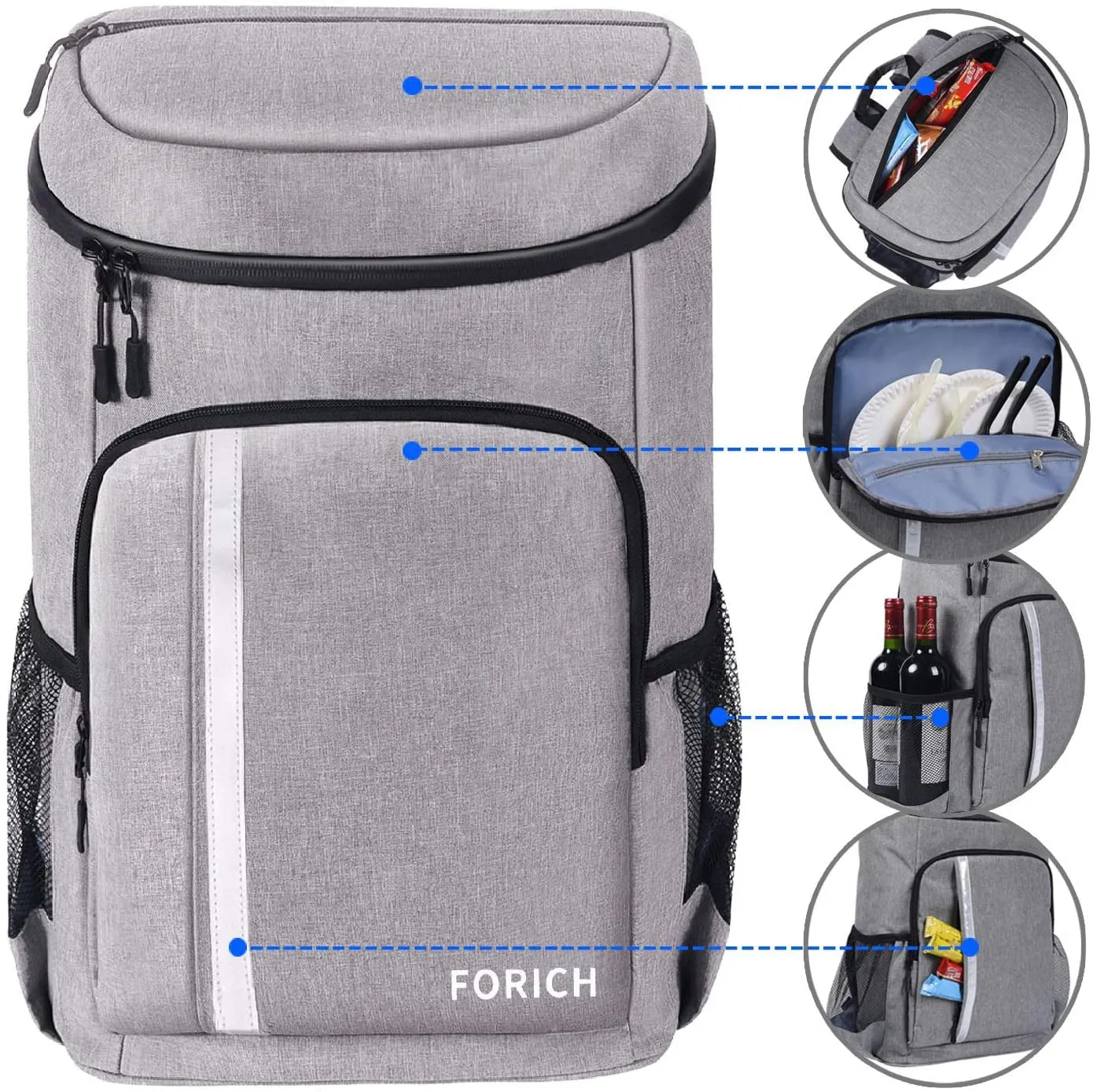 Copy WideBundle of Backpack Cooler Leakproof Insulated Waterproof Backpack Cooler Bag, Lightweight Soft Beach Cooler Backpack for Men Women to Work Lunch Picnics Camping Hiking, 30 Cans