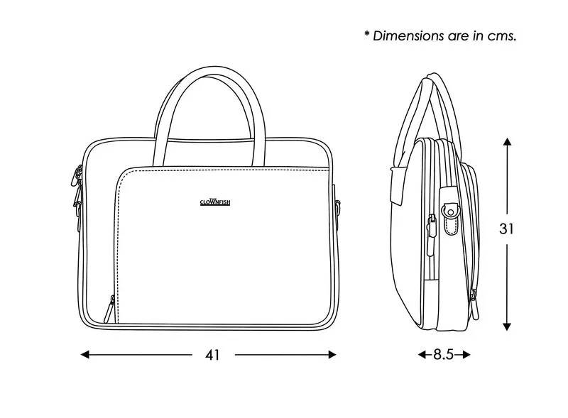 Crocodilan Laptop Briefcase Messenger Bag - Water Resistant Vegan Leather | 2 Compartments | 15.6 Inch | Black