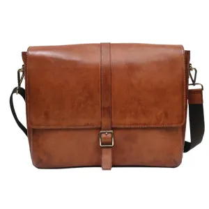 Darius Flip-Over Leather Messenger