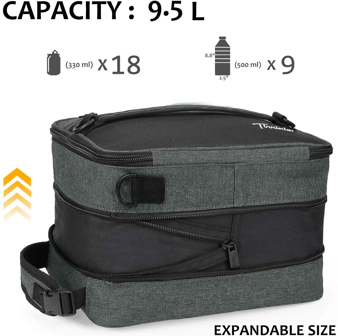 Expandable Insulated Lunch Bag, Leakproof Flat Lunch Cooler Tote with Shoulder Strap for Men and Women, Suitable for Work & Office, Red