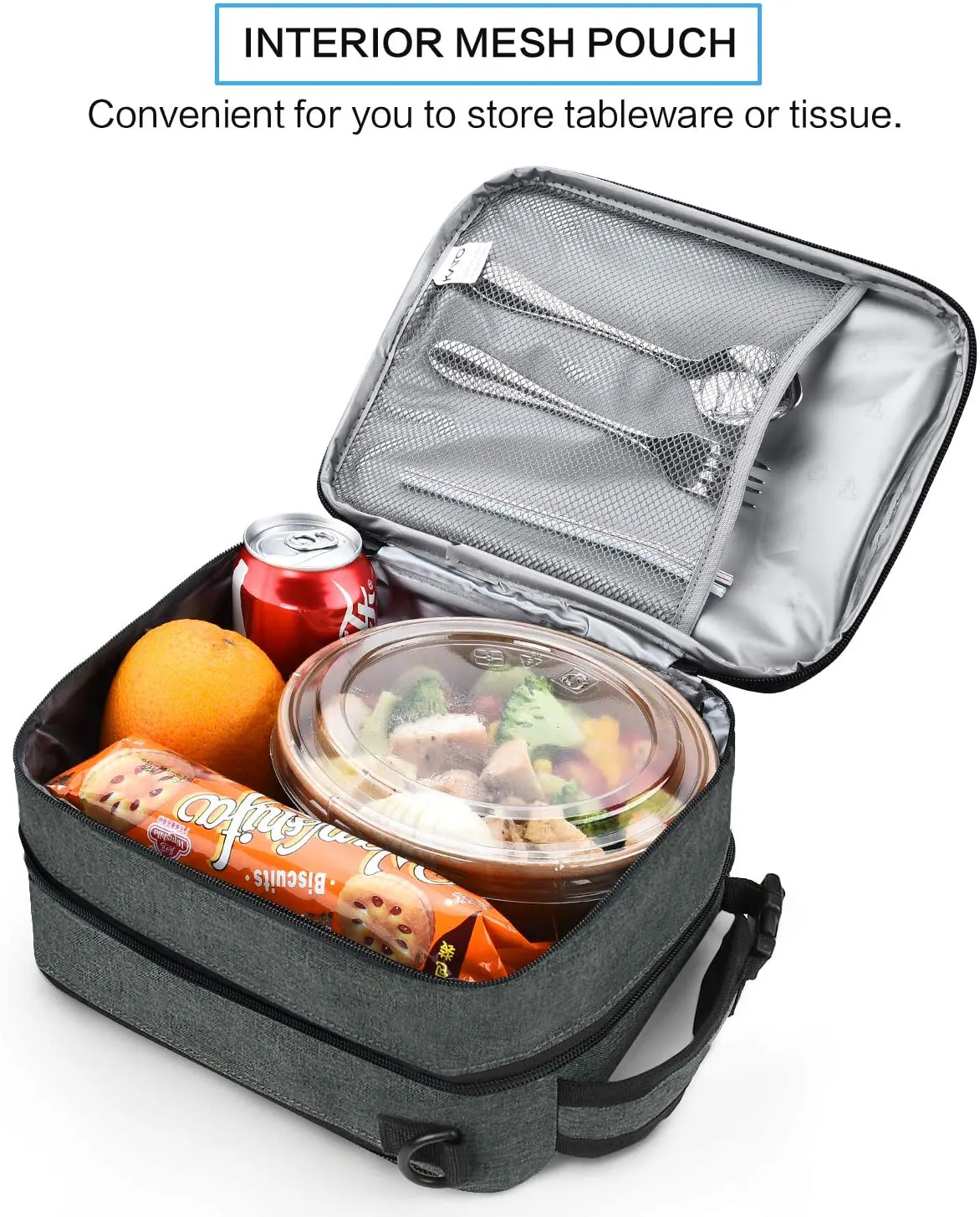 Expandable Insulated Lunch Bag, Leakproof Flat Lunch Cooler Tote with Shoulder Strap for Men and Women, Suitable for Work & Office, Red