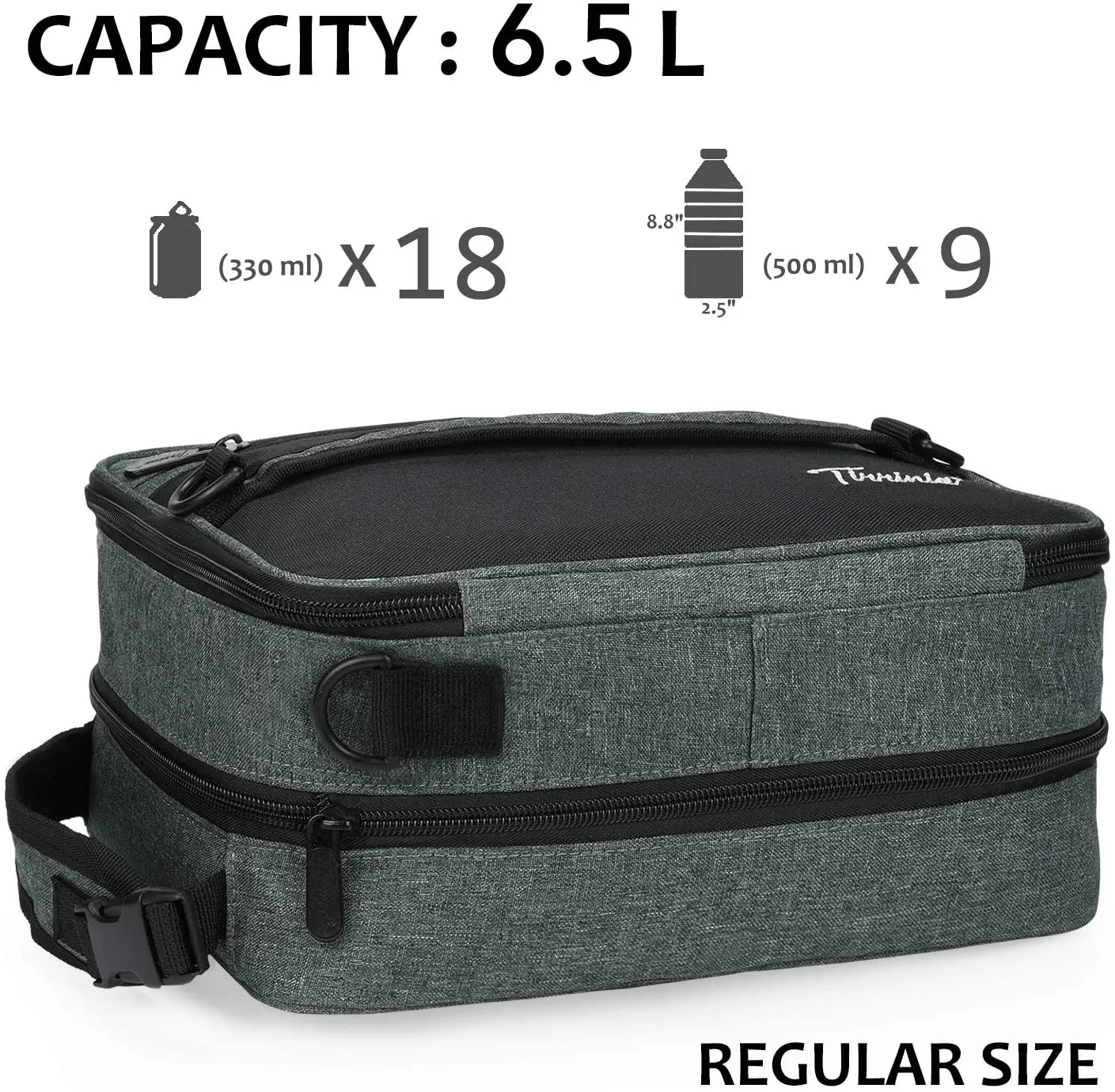 Expandable Insulated Lunch Bag, Leakproof Flat Lunch Cooler Tote with Shoulder Strap for Men and Women, Suitable for Work & Office, Red
