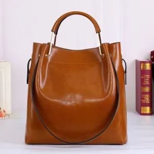 Fashion  Chic Minimalist 100% Genuine Leather Women Handbag  Travel Tote Bag Large Capacity Lady Shoulder &  Crossbody handbags