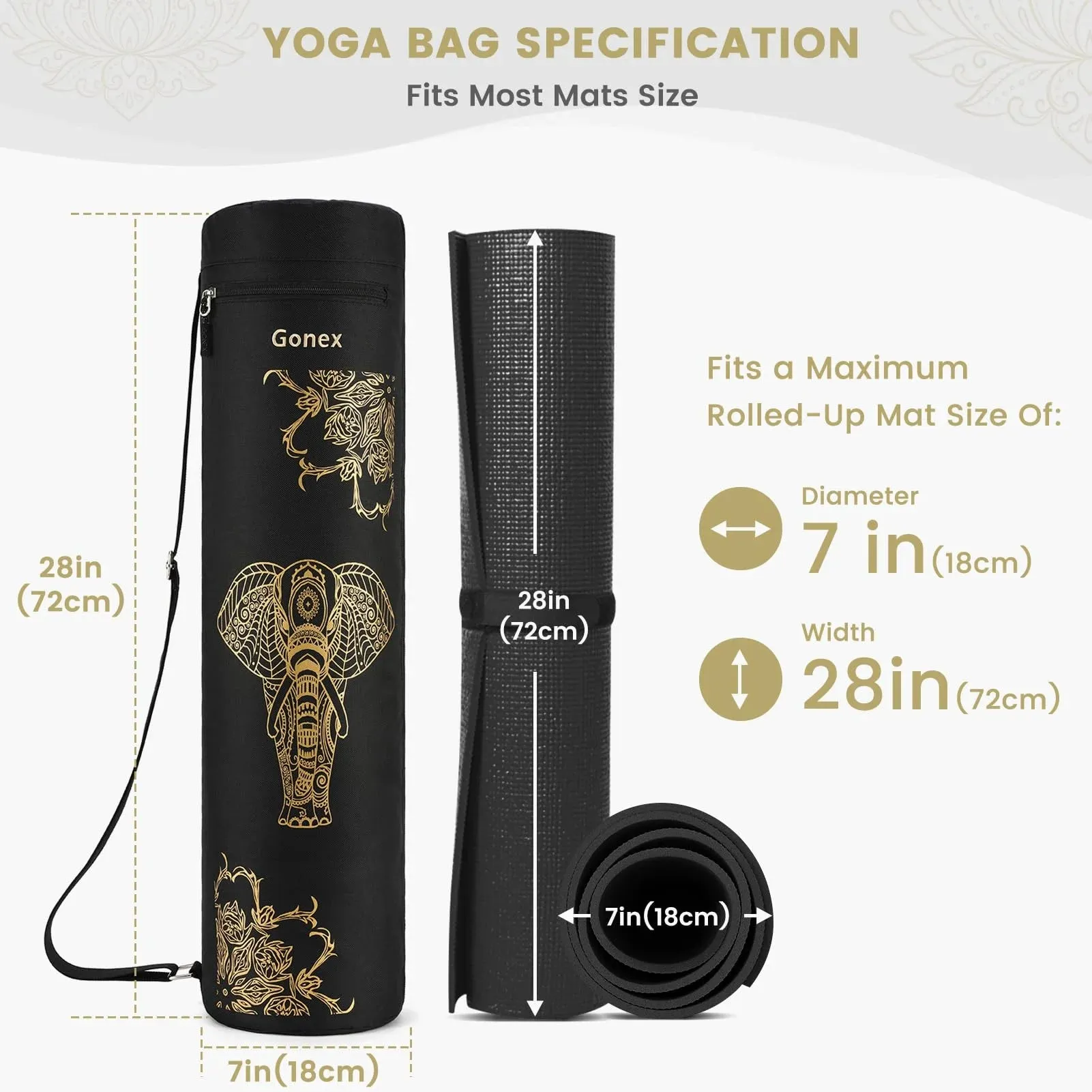 Gonex Yoga Mat Bag, Elephant