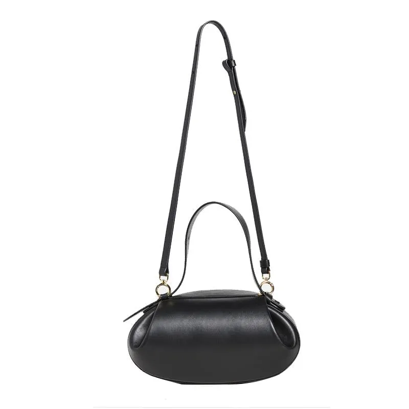 Guinevere | Sculpted Brown Leather Shoulder Bag – Modern Elegance & Artistic Sophistication
