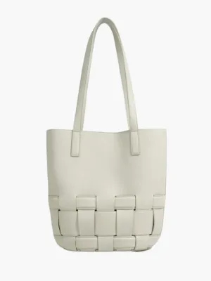 Isabella | Elegant Ivory Woven Tote Bag