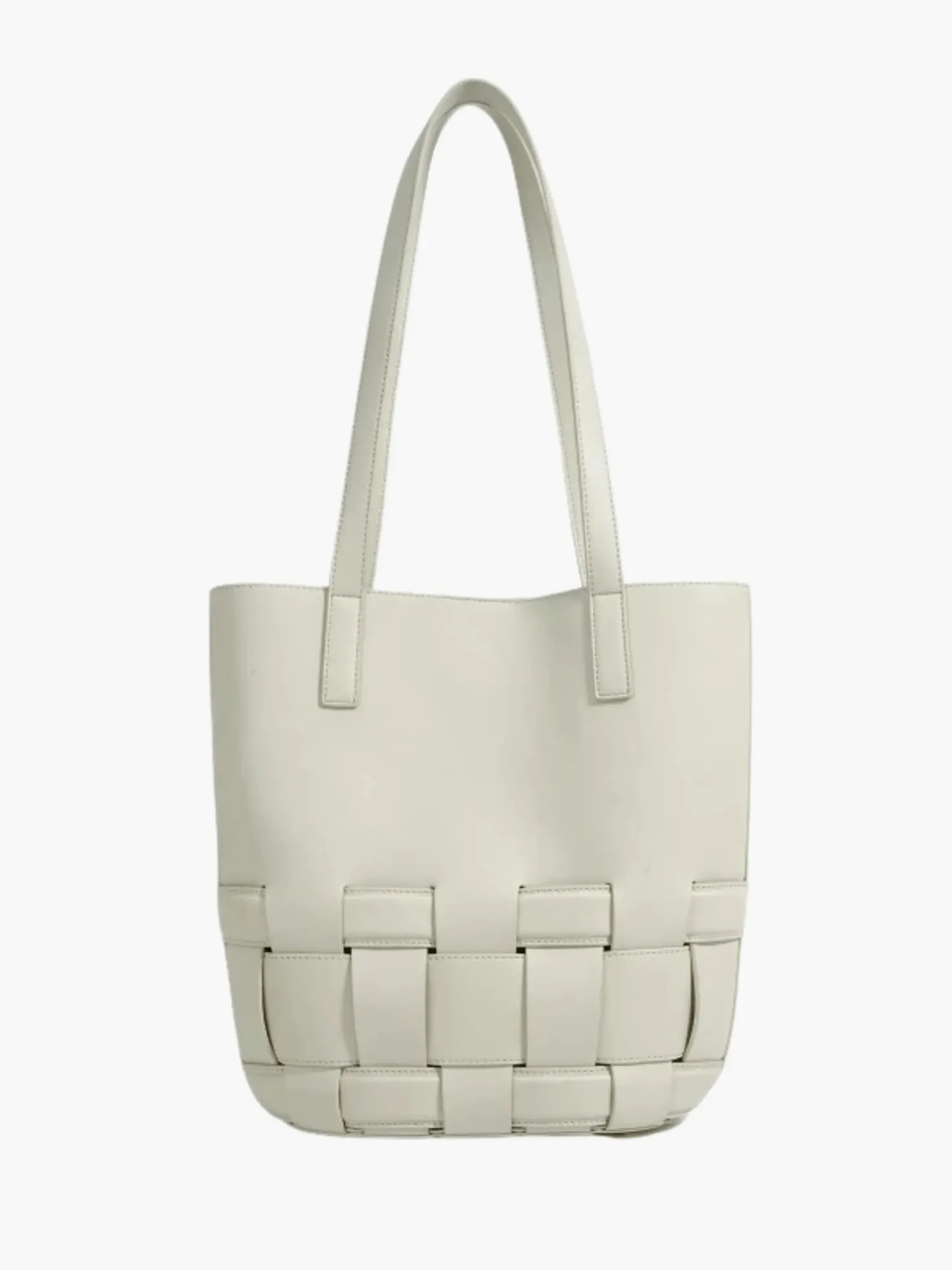 Isabella | Elegant Ivory Woven Tote Bag