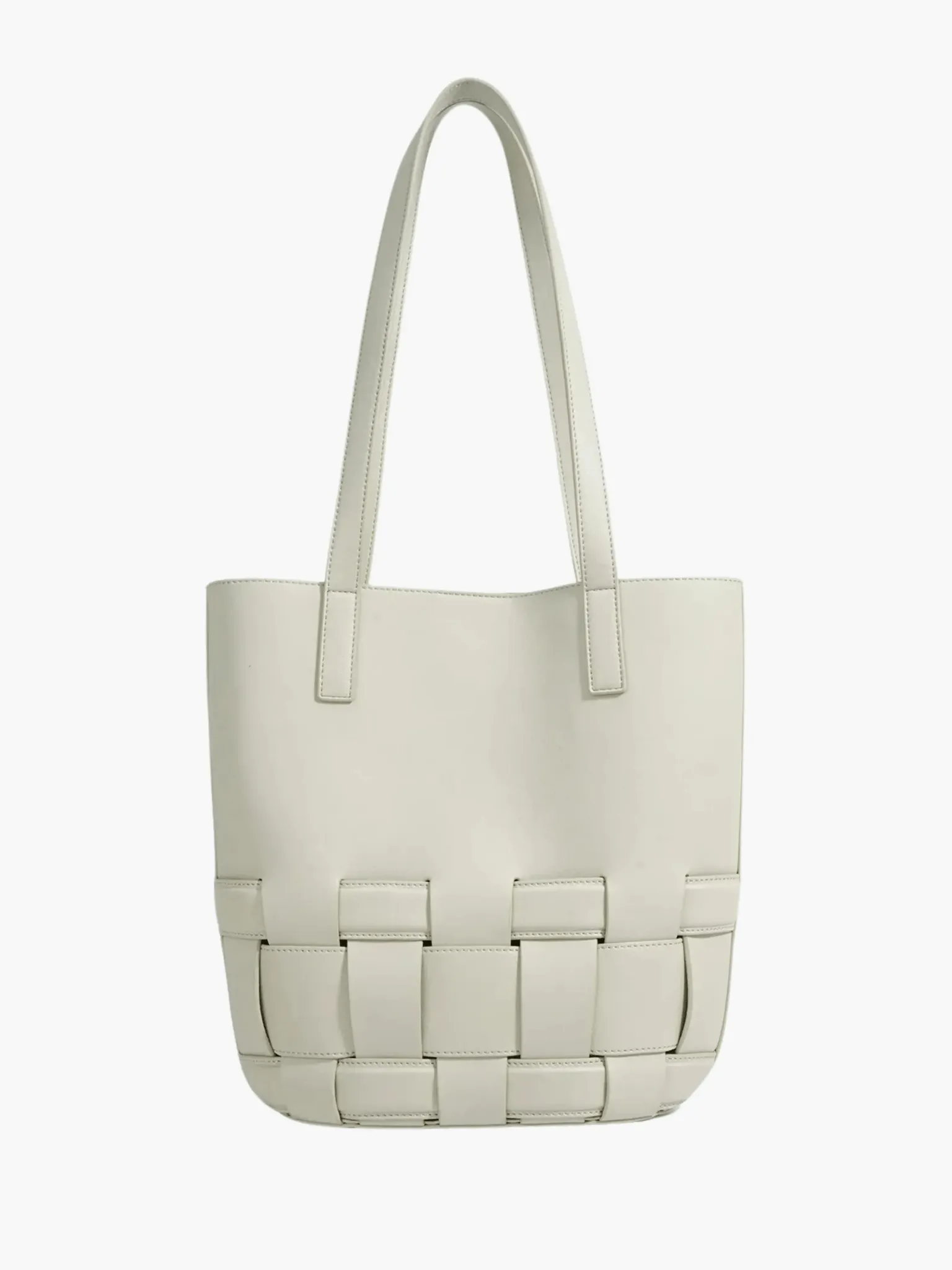 Isabella | Elegant Ivory Woven Tote Bag