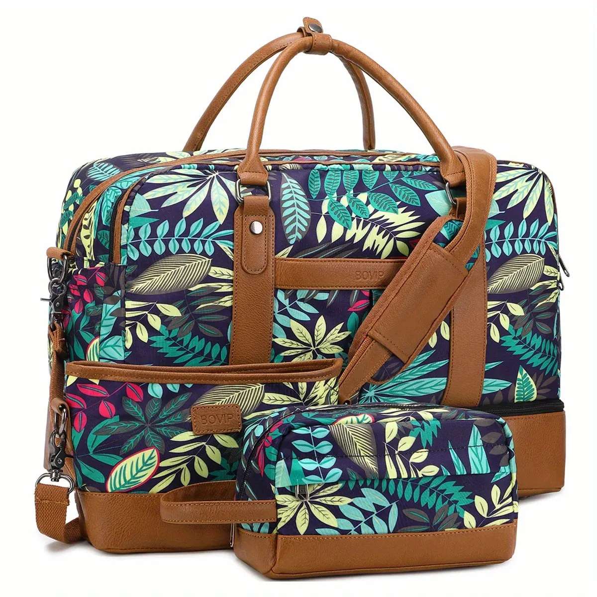 Jetsetter Charm: Elegant Canvas Weekender with Shoe Compartment