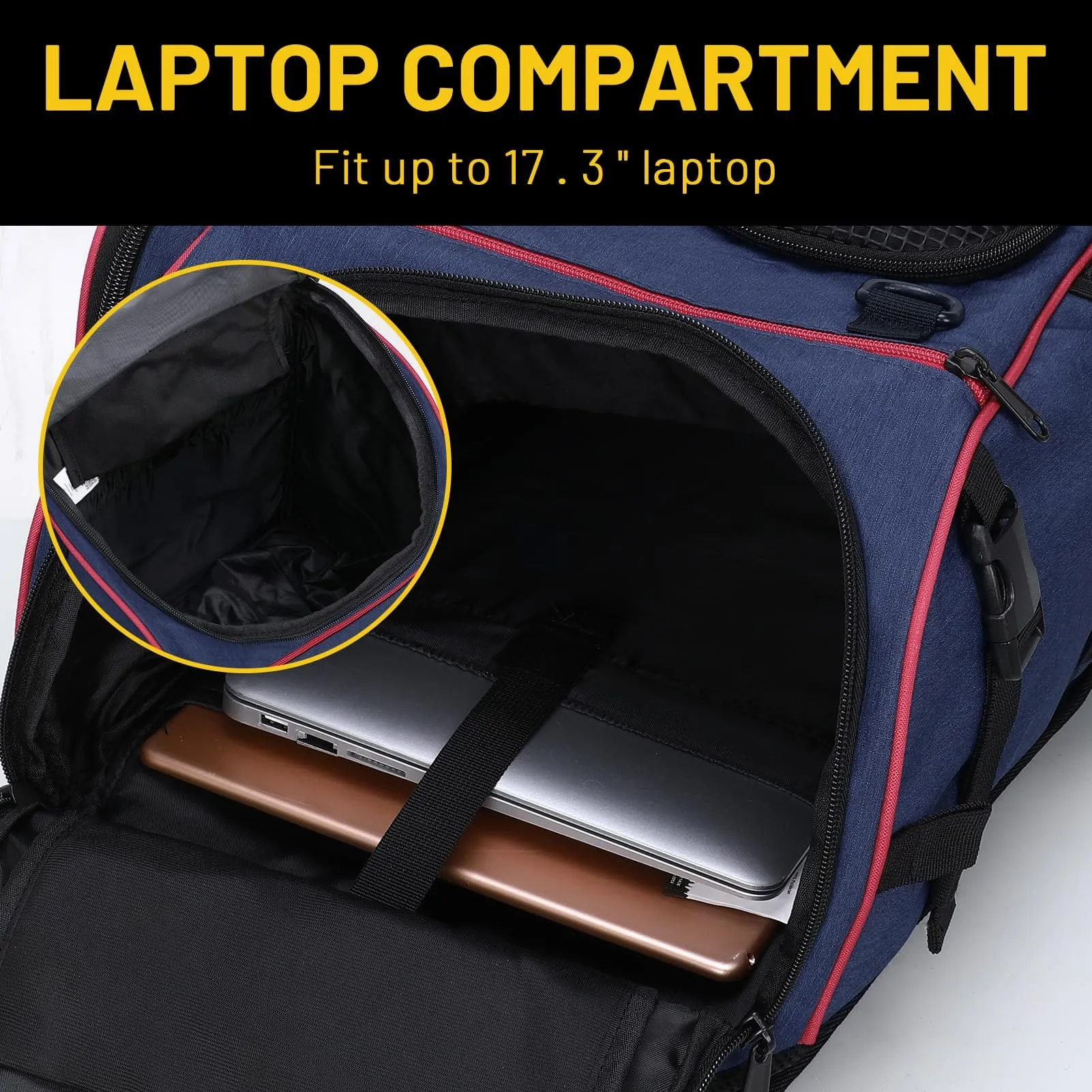 Large Basketball Backpack Sports Bag with Ball Compartment