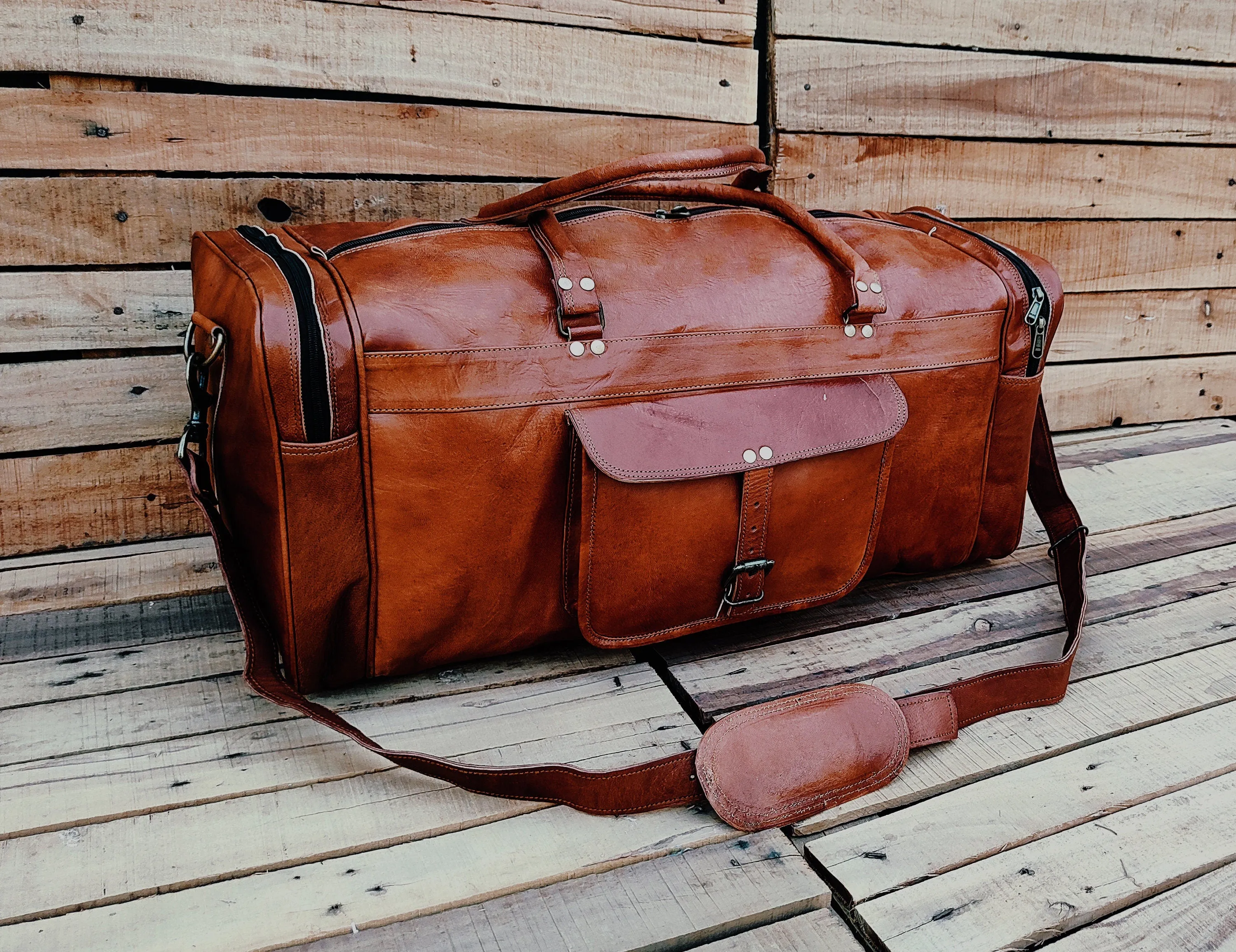 Leather Duffle Bag Handmade Leather Weekender Gym Bag Men Vacation Duffel Bag Travel Bag Overnight Bag, Leather Holdall, Groomsmen gift