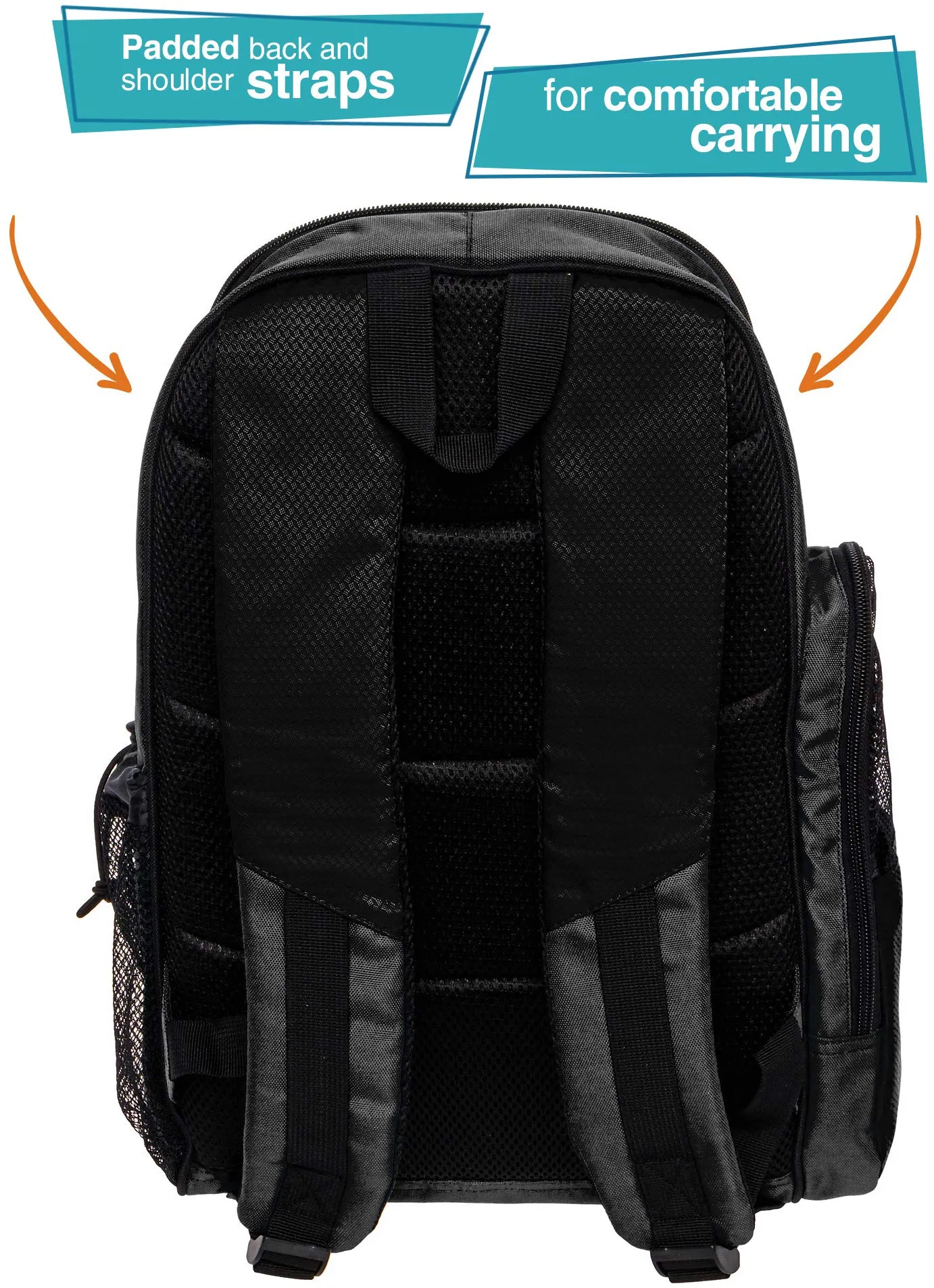 LISH Soccer Backpack - Large School Sports Gym Bag w/ Ball Compartment (Black)