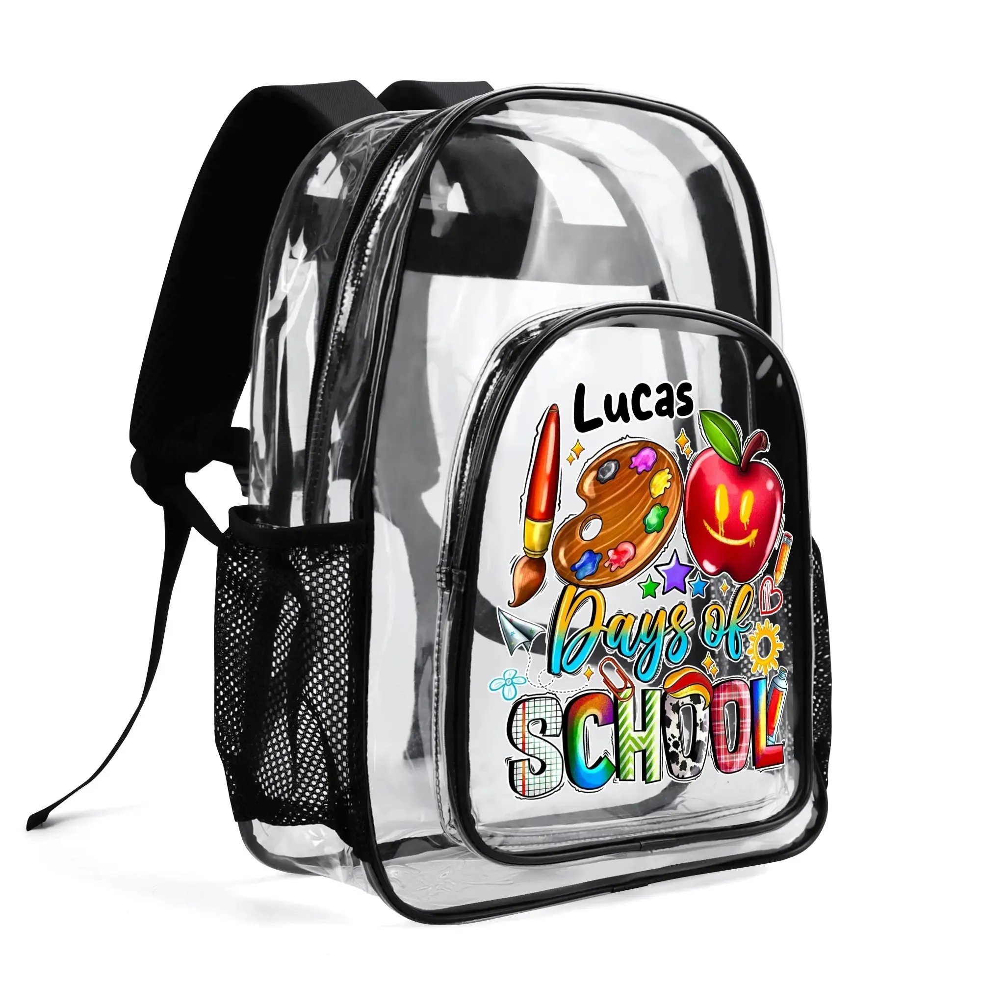 LUCAS PVC See Through Transparent Clear School Backpack