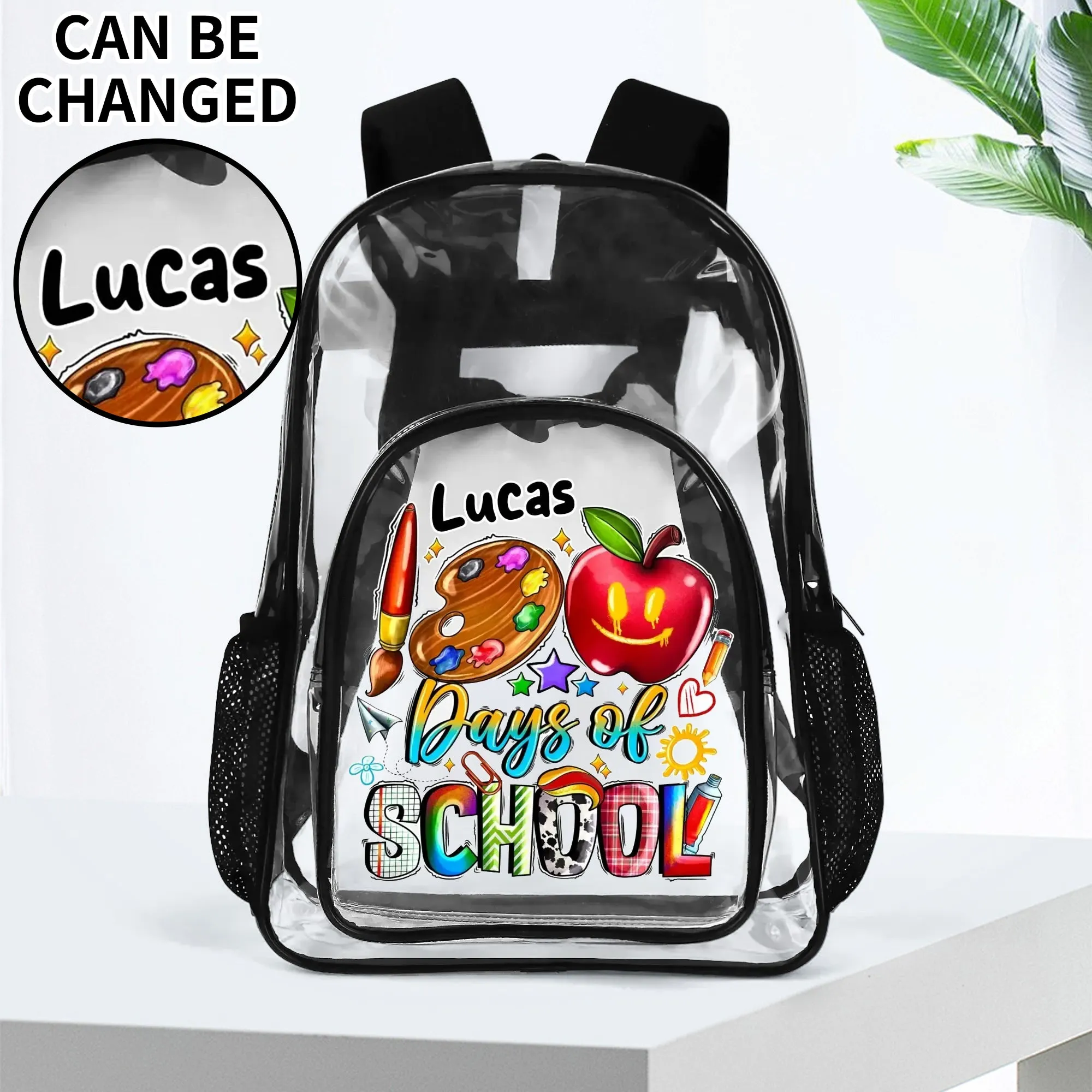 LUCAS PVC See Through Transparent Clear School Backpack