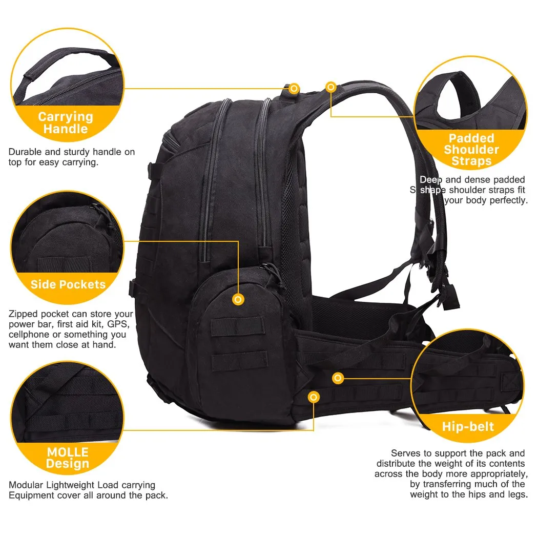 Mardingtop Tactical Backpack, Black 2.0, 52cm
