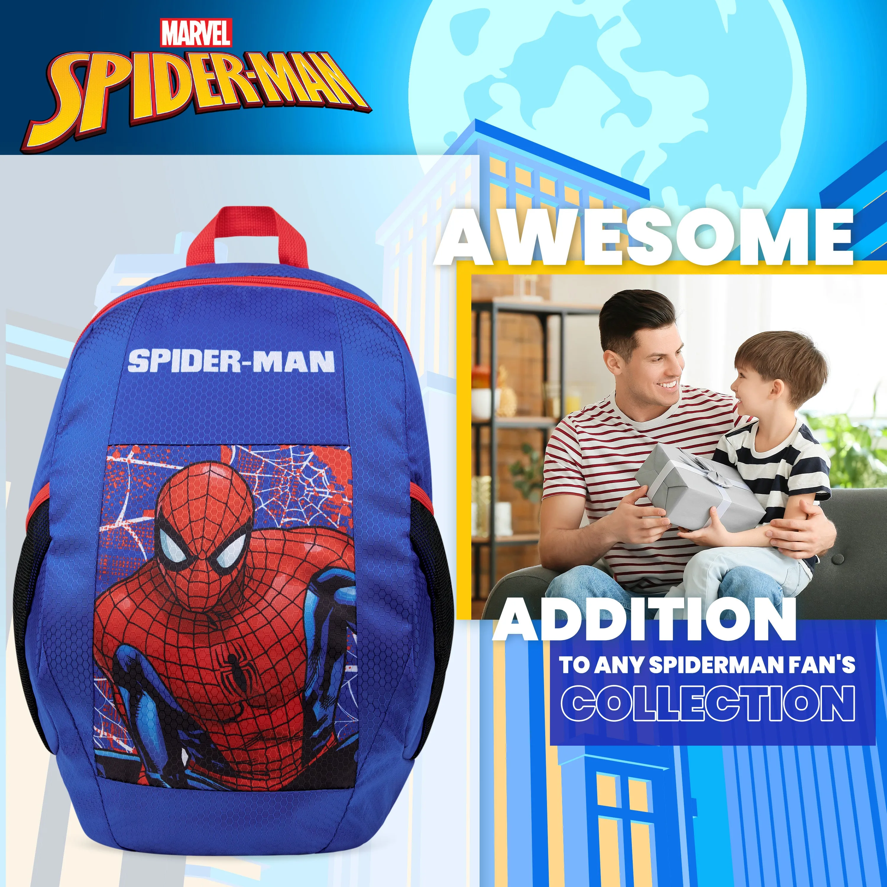 Marvel Spiderman Kids Backpack with Water Bottle Pocket