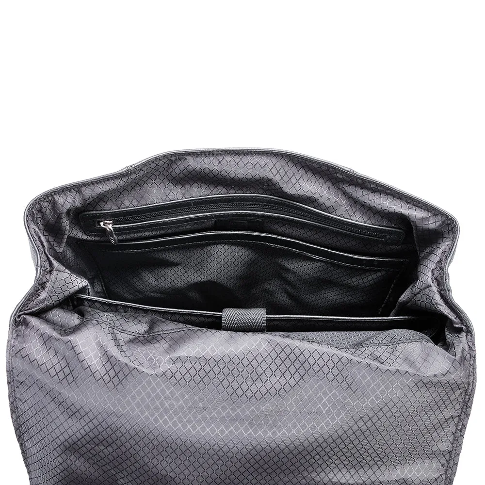 McKlein 17" Leather Two-Tone Flap-Over Laptop & Tablet Backpack