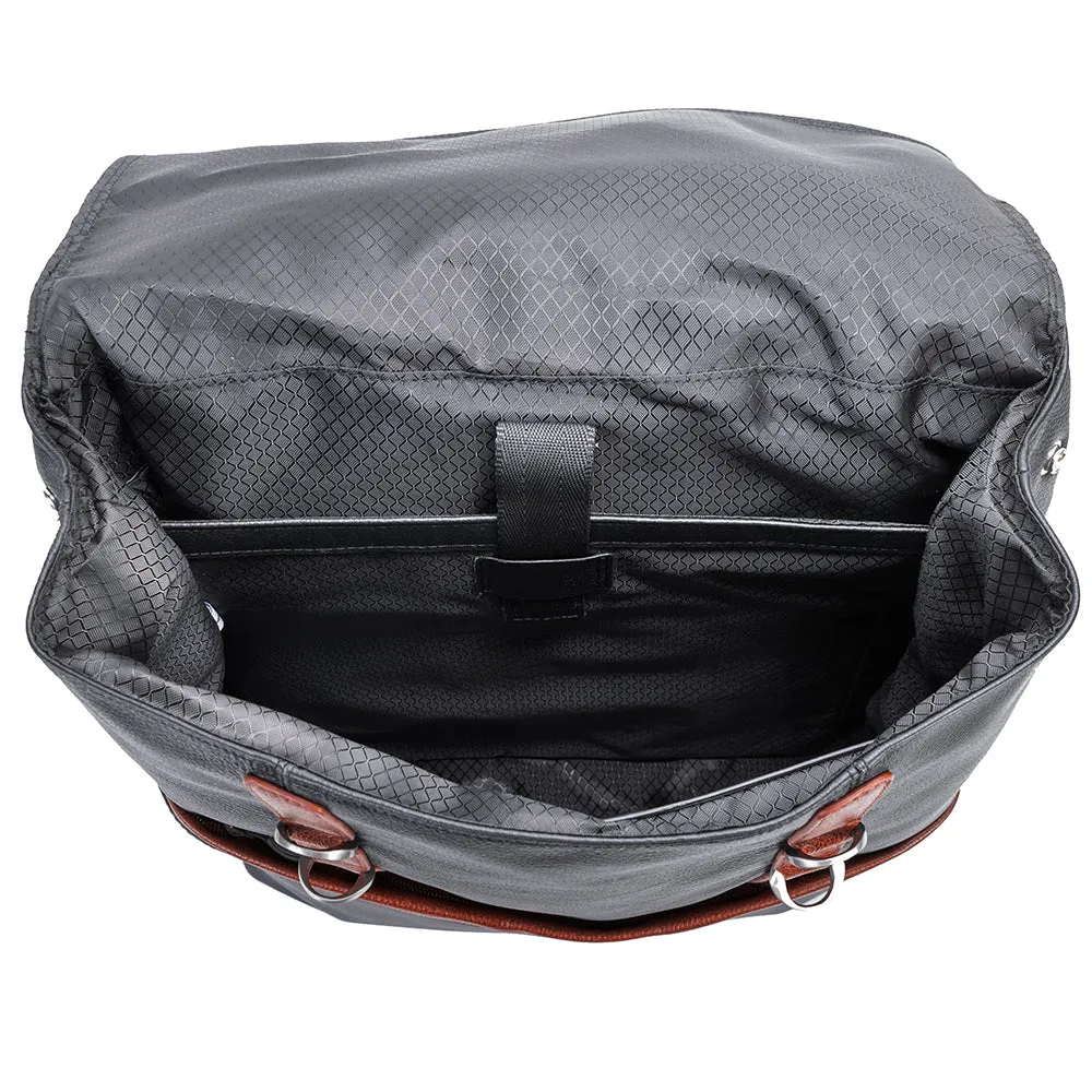 McKlein 17" Leather Two-Tone Flap-Over Laptop & Tablet Backpack