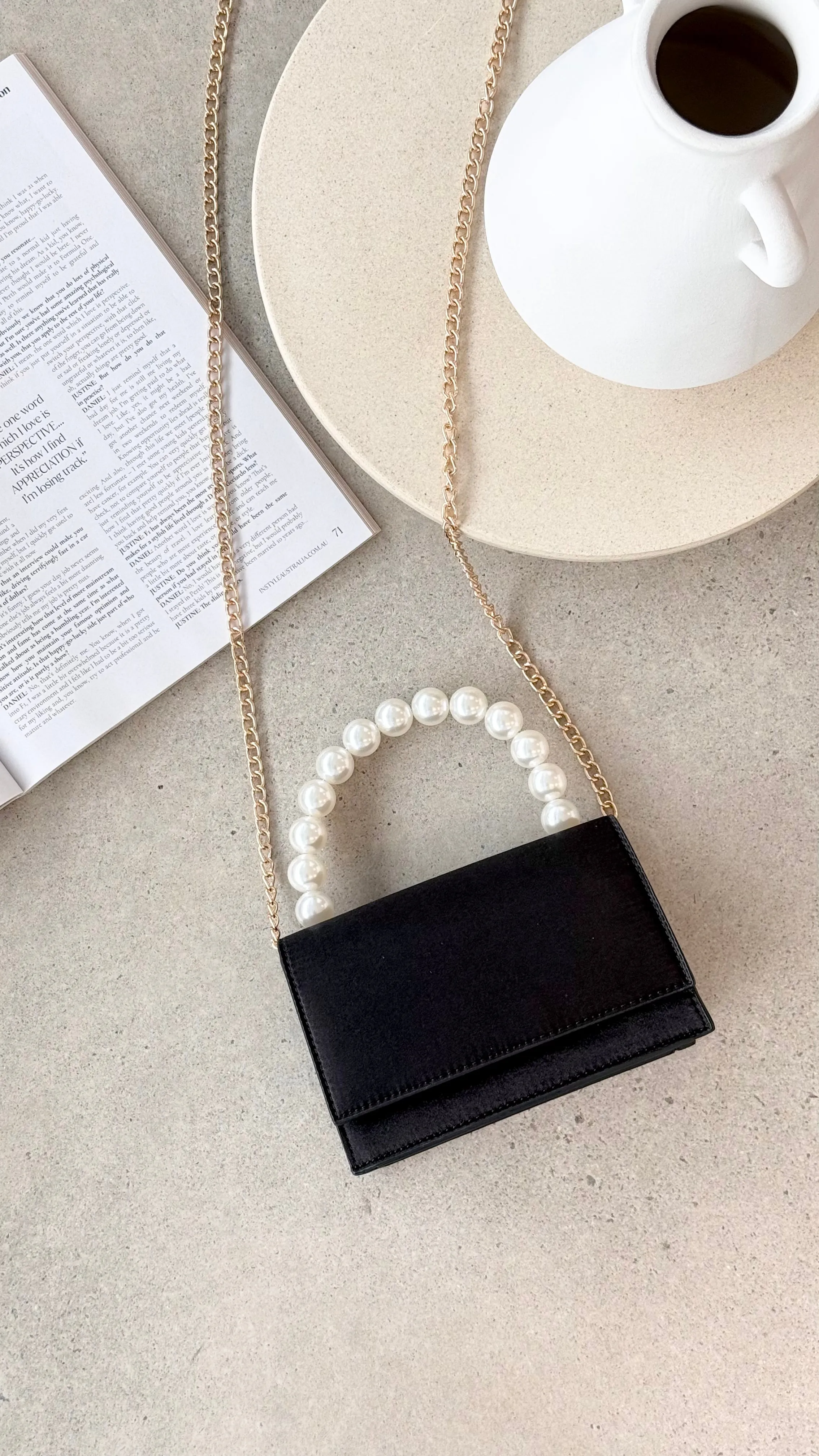 Melanie Top Handle Bag - Black