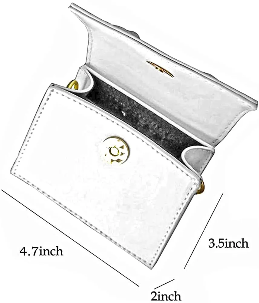Mini Crossbody White Purse Faux Leather Top Handle Clutch Handbag