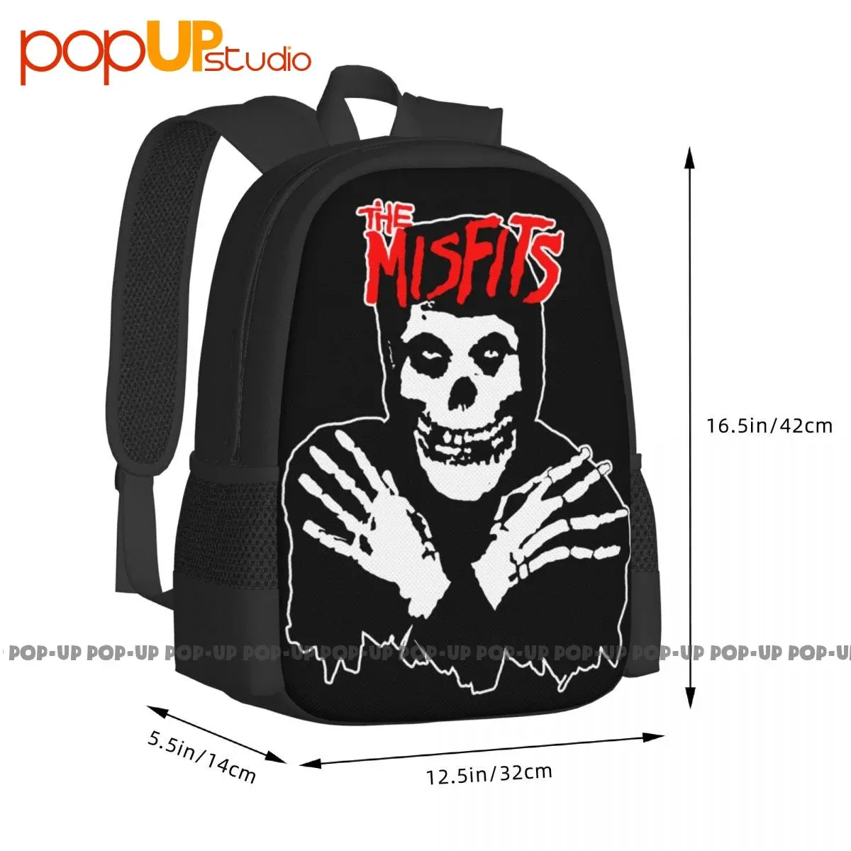 Misfits Classic Skull Backpack – Large Capacity Eco-Friendly Riding & Beach Bag with Adjustable Straps