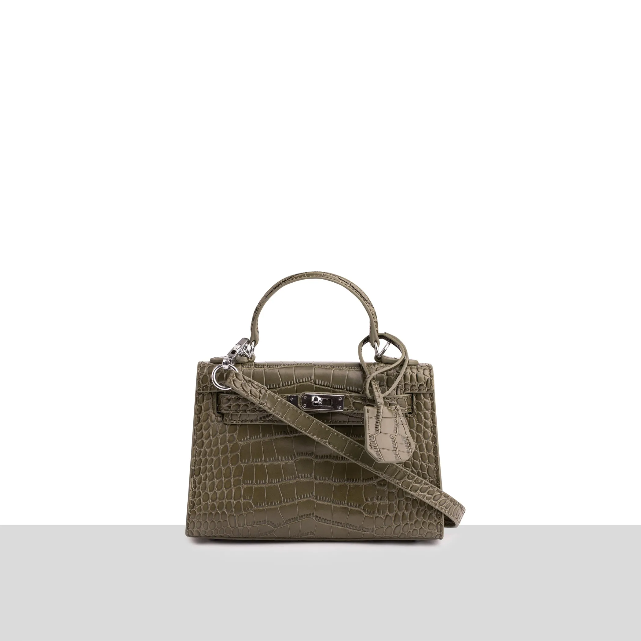 Monaco' Khaki  Leather Mini Bag