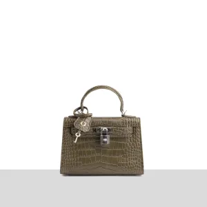 Monaco' Khaki  Leather Mini Bag