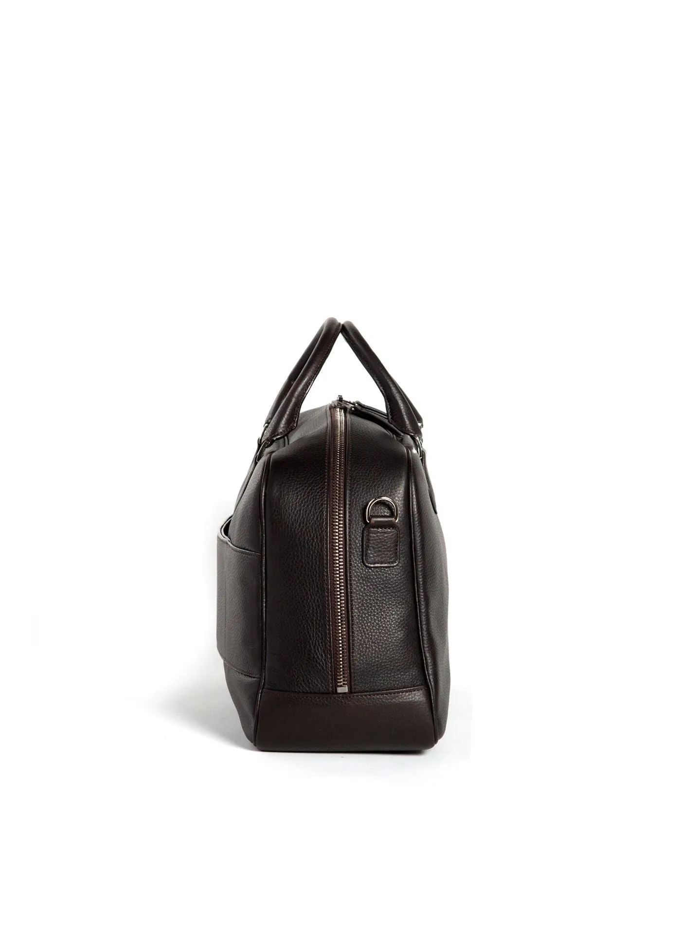 Newport Travel Satchel Bag - Dark Brown Leather Weekender