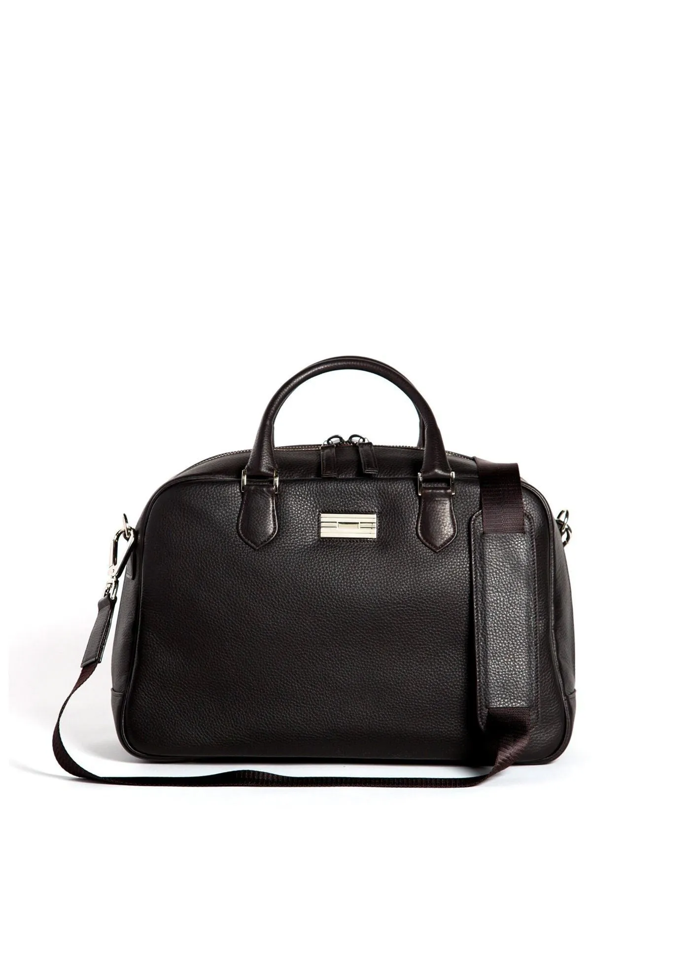 Newport Travel Satchel Bag - Dark Brown Leather Weekender
