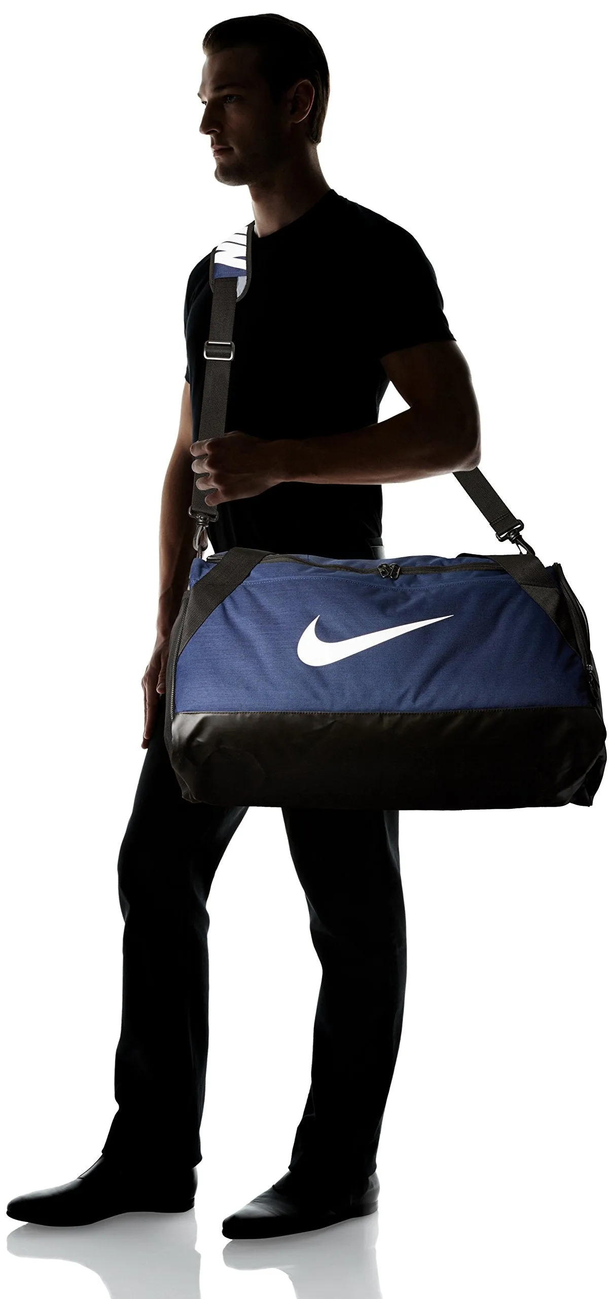 NIKE Brasilia Training Duffel Bag, Midnight Navy/Black/White, Medium