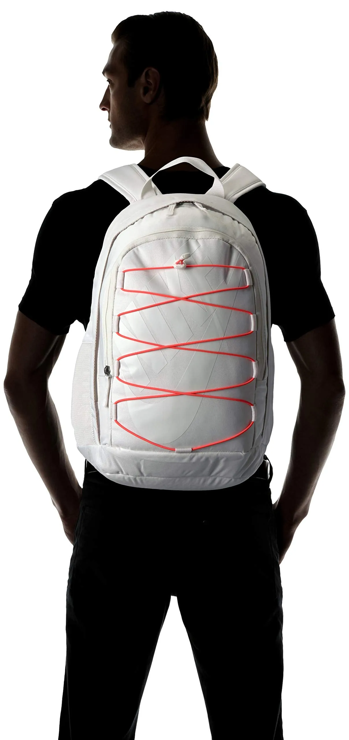Nike Hayward 2.0 Backpack, Nike Backpack for Women and Men with Polyester Shell & Adjustable Straps, Phantom/Bright Crimson/Phantom