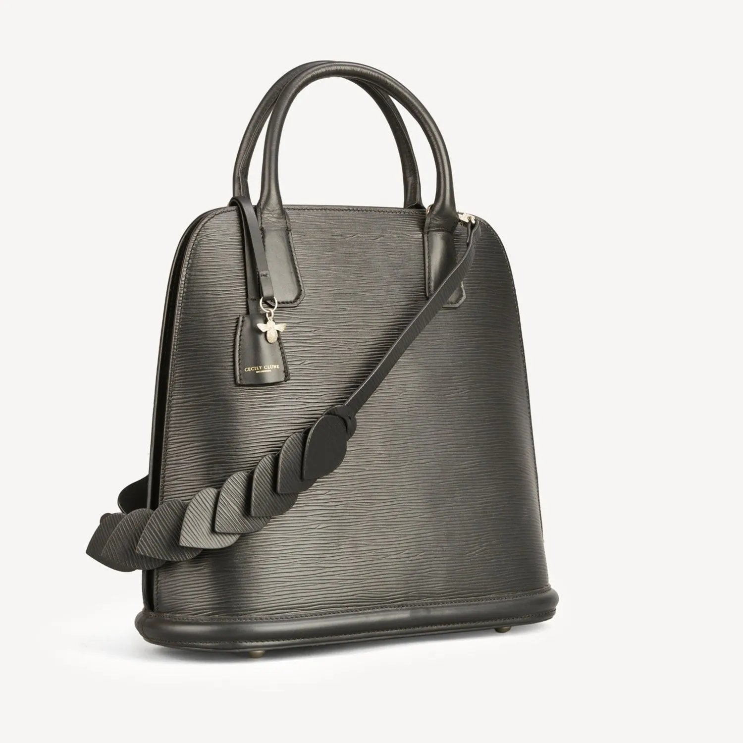 Paris End Bag - Tall.  Epi Leather- Black