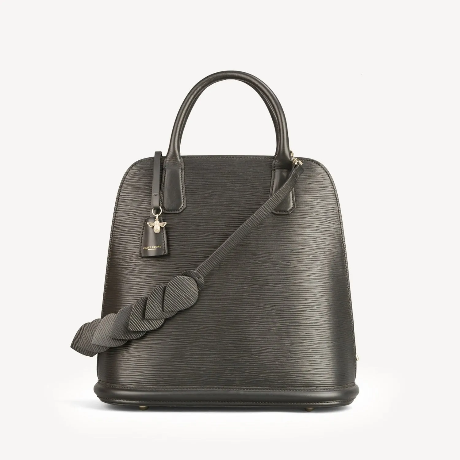 Paris End Bag - Tall.  Epi Leather- Black