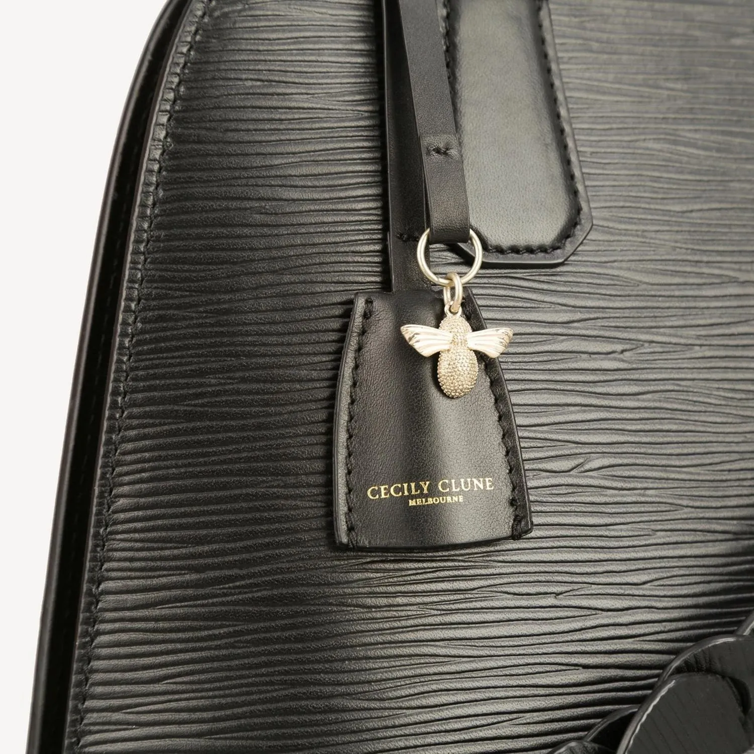 Paris End Bag - Tall.  Epi Leather- Black
