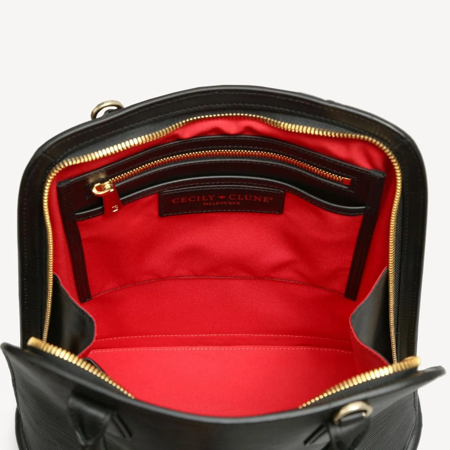 Paris End Bag - Tall.  Epi Leather- Black