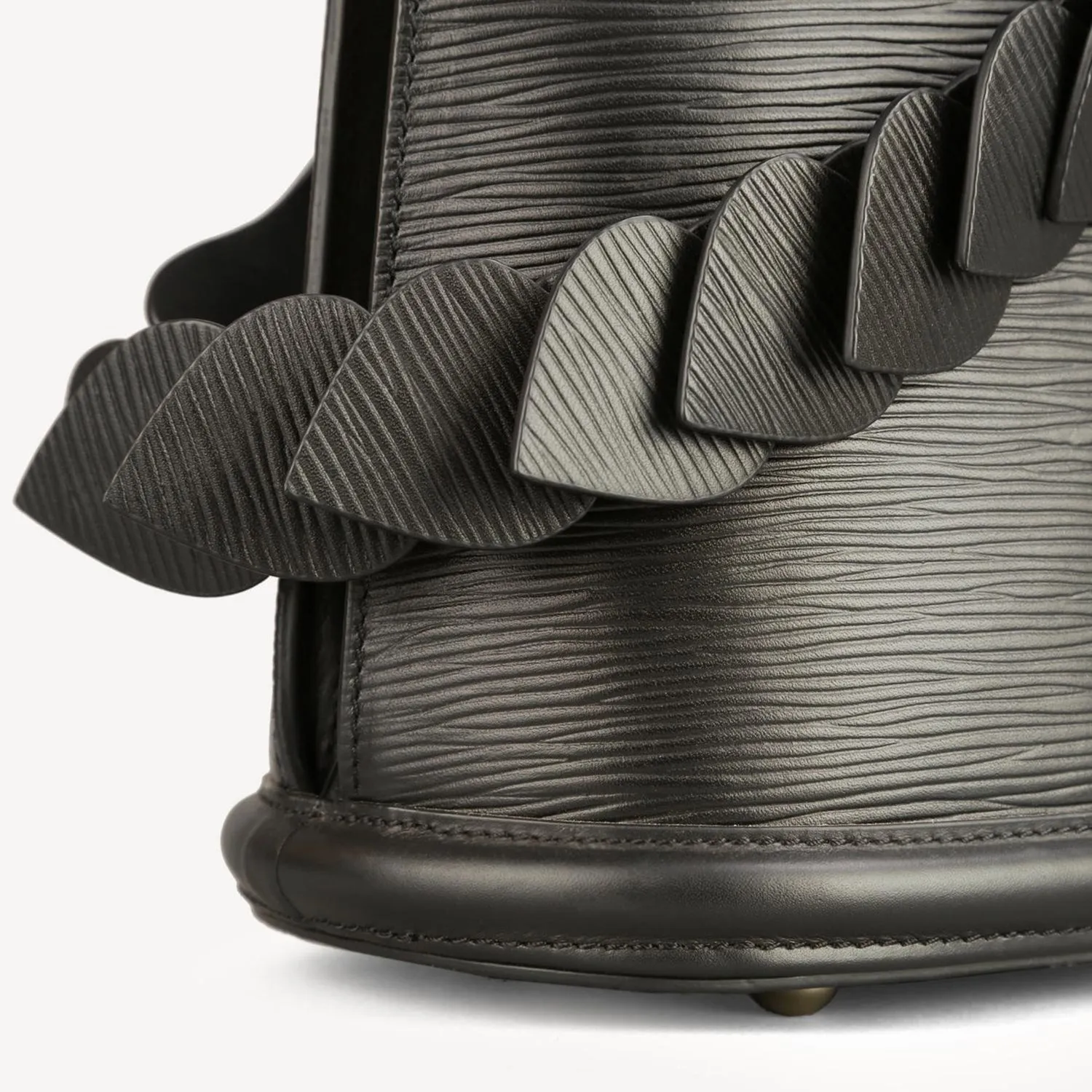 Paris End Bag - Tall.  Epi Leather- Black