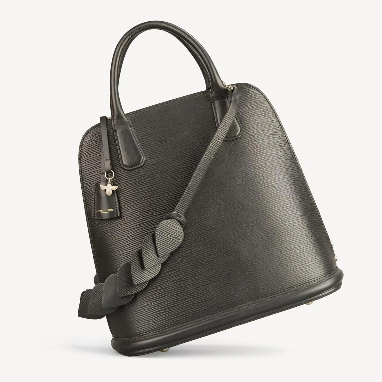 Paris End Bag - Tall.  Epi Leather- Black
