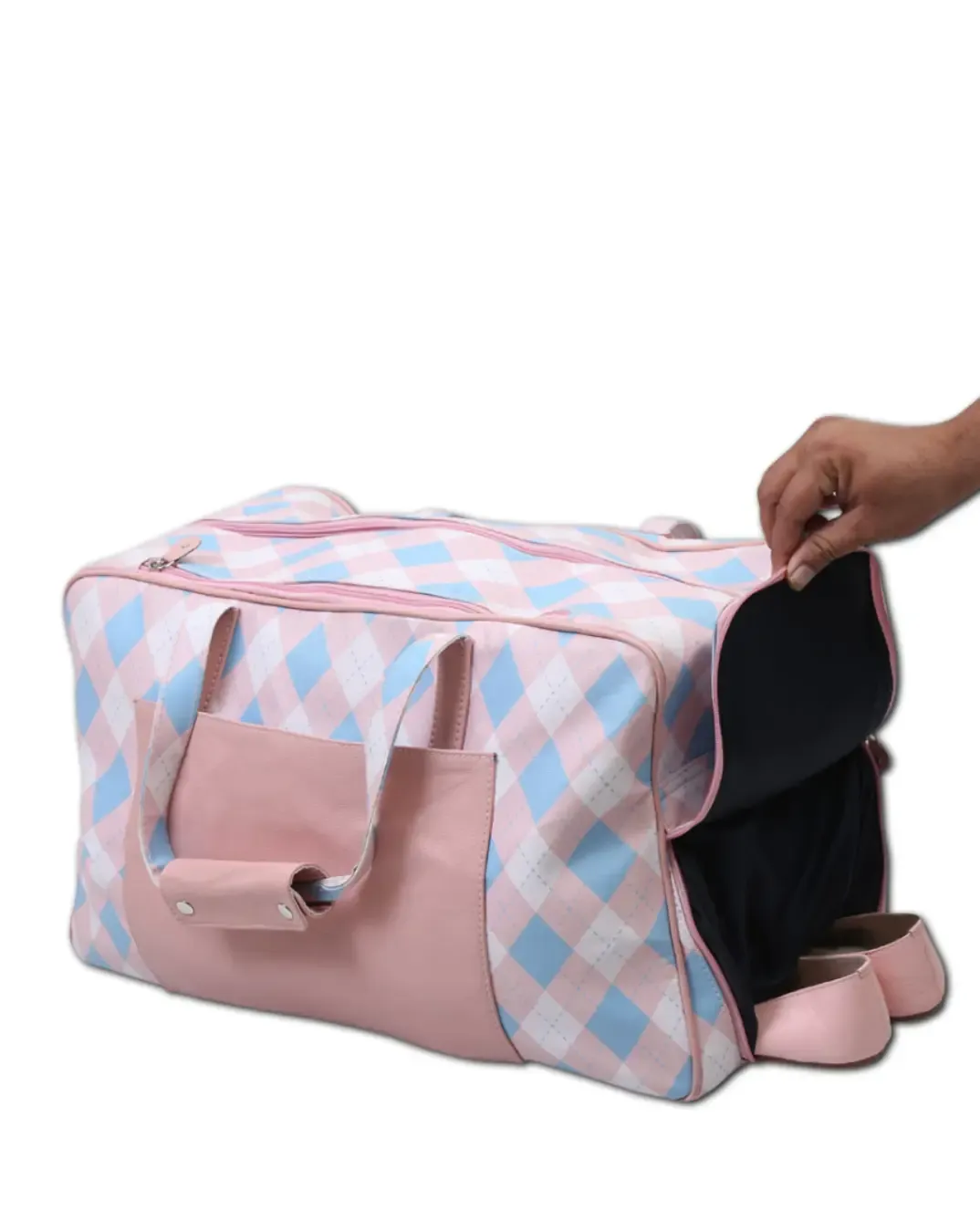 Pink British-check Weekender - The Weekend Travel Bag
